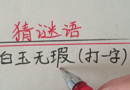 白玉无瑕打一个字,美无缺